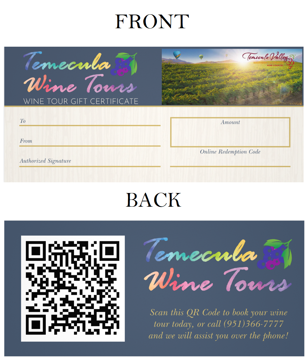 wine tasting gift certificate